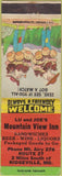 Matchbook Cover - Mountain View Inn Ridgeville MD WEAR