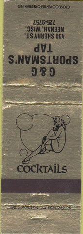 Matchbook Cover - G and G Sportsman's Tap Neenah WI girlie
