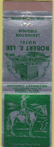 Matchbook Cover - Robert E Lee Hotel Lexington VA