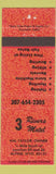 Matchbook Cover - 3 Rivers Motel Alpine WY ORANGE