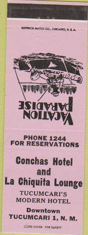 Matchbook Cover - Conchas Hotel Tucumcari NM lavender