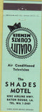 Matchbook Cover - Shades Motel Baton Rouge LA green