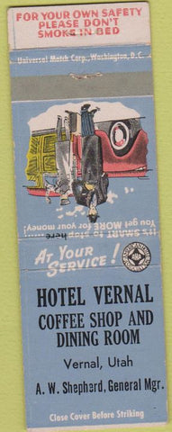 Matchbook Cover - Hotel Vernal UT