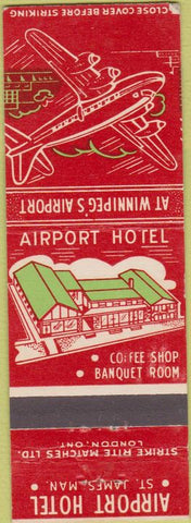 Matchbook Cover - Airport Hotel St James Manitoba Canada