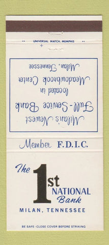 Matchbook Cover - 1st National Bank Milan TN 30 Strike