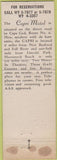 Matchbook Cover - Motel Capri Dartmouth MA girlie STRIKER WEAR