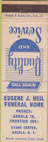 Matchbook Cover - Heil Funeral Home Angola NY