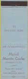 Matchbook Cover - Motel Monte Carlo New Orleans LA