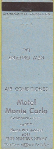 Matchbook Cover - Motel Monte Carlo New Orleans LA