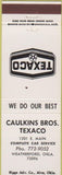 Matchbook Cover - Caulkins Bros Texaco oil gas Weatherford OK