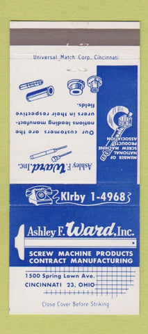 Matchbook Cover - Ashley Ward Screw Machine Products Cincinnati OH 30 Strike