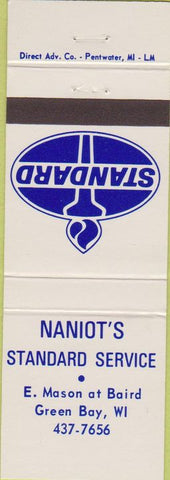 Matchbook Cover - Naniot's Standard oil gas Green Bay WI