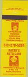 Matchbook Cover - Kaser's Auto Care shell oil gas Dayton OH