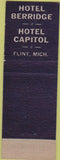 Matchbook Cover - CJ Buehlman Hotels Flint MI
