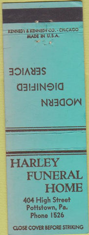 Matchbook Cover - Harley Funeral Home Pottstown PA