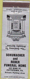 Matchbook Cover - Schumacher Reber Funeral Home Pottstown PA