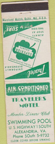 Matchbook Cover - Travelers Motel Alexandria VA