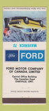 Matchbook Cover - 1972 Ford Maverick Oakville ON WEAR 30 Strike