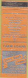 Matchbook Cover - Land Bank Laons York NE Milligan Seward