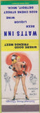 Matchbook Cover - Watts Inn Detroit MI pinup
