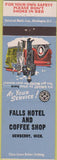 Matchbook Cover - Falls Hotel Coffee Shop Newberry MI