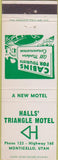 Matchbook Cover - Halls' Triangle Motel Monticello UT