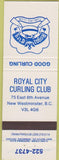 Matchbook Cover - Royal City Curling Club New Westminster BC Canada