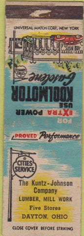 Matchbook Cover - Cities oil gas Kuntz Lumber Mill Dayton OH WEAR