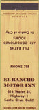 Matchbook Cover - El Rancho Motor Inn Santa Cruz CA