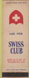 Matchbook Cover - Swiss Club Milwaukee WI