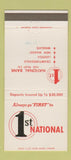 Matchbook Cover - 1st National Bank Ladoga Wingate IN 30 Strike