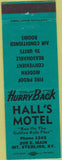 Matchbook Cover - Hall's Motel Mount Sterling KY green