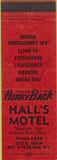 Matchbook Cover - Hall's Motel Mount Sterling KY red
