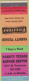 Matchbook Cover - Varsity Texaco Firestone Tires NO TOWN