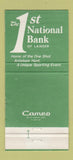 Matchbook Cover - 1st National Bank Lander WY 30 Strike