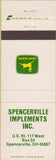 Matchbook Cover - Spencerville John Deere Tractors OH