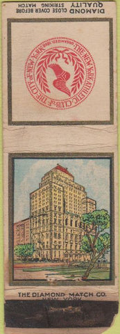 Matchbook Cover - New York Athletic Club DQ Striker WEAR