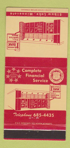 Matchbook Cover - 1st National Bank Elbow Lake MN 30 Strike