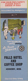 Matchbook Cover - Falls Hotel Coffee Shop Newberry MI