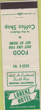 Matchbook Cover - Lorenz Hotel Redding CA