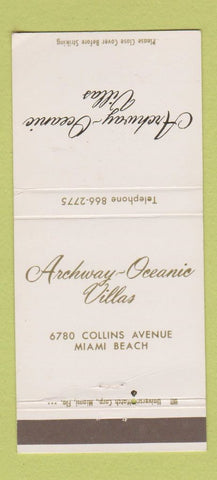Matchbook Cover - Archway Oceanic Villas Miami Beach FL 30 Strike