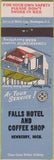 Matchbook Cover - Falls Hotel Coffee Shop Newberry MI