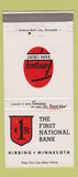 Matchbook Cover - 1st National Bank Hibbing MN 30 Strike