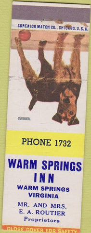 Matchbook Cover - Warm Springs Inn VA Terrier