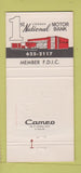 Matchbook Cover - 1st Coleman National Bank Coleman TX 30 Strike