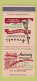 Matchbook Cover - Arnaud's Restaurant New Orleans LA Eiffel Tower 30 Strike