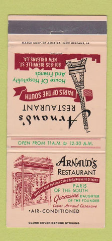 Matchbook Cover - Arnaud's Restaurant New Orleans LA Eiffel Tower 30 Strike