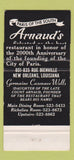 Matchbook Cover - Arnaud's Restaurant New Orleans LA Eiffel Tower 30 Strike