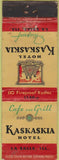 Matchbook Cover - Kaskaskia Hotel LaSalle IL WEAR