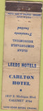 Matchbook Cover - Carlton Hotels NO TOWN WORN